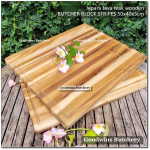 Cutting board butcher block STRIPES RECTANGLE 50x40x4cm +/- 4kg talenan kayu jati Jepara